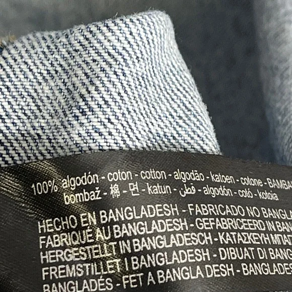 Zara Denim Dress Womens XL Blue Sleeveless Western Classic Button‎ Front - Picture 5 of 10